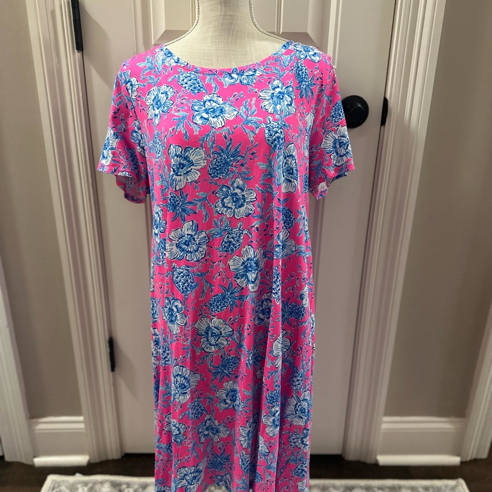 Lilly Pulitzer Cody Short Sleeve Dress Roxie Pink Wave N Sea